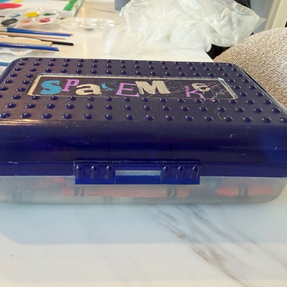 Blue vintage Spacemaker Pencil Box - Picture 2 of 2